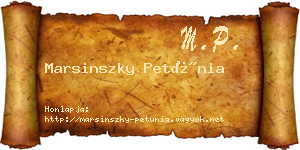 Marsinszky Petúnia névjegykártya